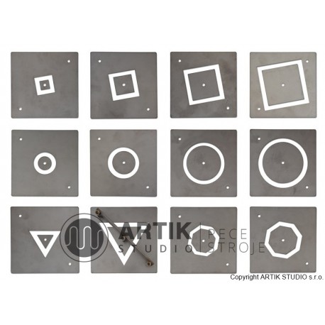 Sada 12 ks dutých profilů a spony pro lis TP